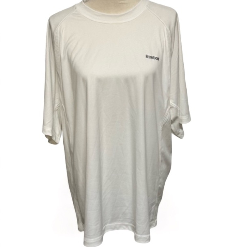 Reebok Play Dry Short Sleeve White Men’s Shirt Size XL EUC LIKE NEW
